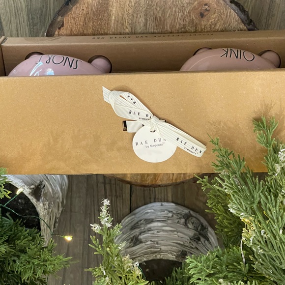 🐖 Brand NEW in Package Rae Dunn Piglet OINK and SNORT Pink Cream & Sugar Set 🐖 - Picture 4 of 14